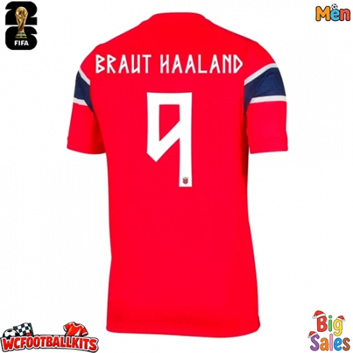 Norway Erling Haaland #9 Replica Home Stadium Shirt World Cup 2026 Short Sleeve